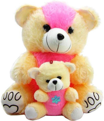 

Tanisi Teddy Bear Stuffed Soft Toys -Mother And Child Teddy Bear Yellow and pink 35 cm) - 35 cm(NA)