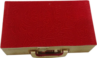 

Haryana Craft Stylish 2 Rods Velvet (Red) And Golden Bangles Box Size : 29*16*9 Cm, With Lock System Vanity Box(Golden, Red)