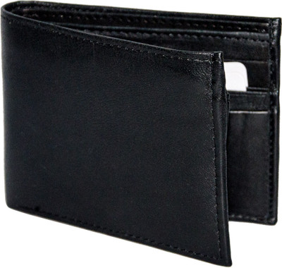 

Nainss Men Black Genuine Leather Wallet(5 Card Slots)