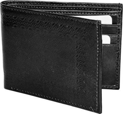 

Nainss Men Black Genuine Leather Wallet(5 Card Slots)