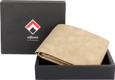 

Alfami Men Beige Artificial Leather Wallet(10 Card Slots)