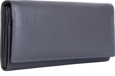 

perry Girls Casual, Trendy Grey Genuine Leather Wallet(10 Card Slots), Slate