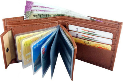

ifrazon Men Tan Artificial Leather Wallet(9 Card Slots), Tan-tan
