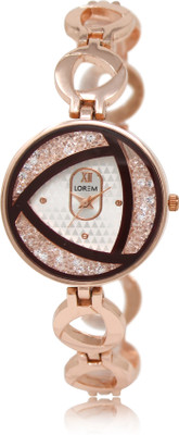 

LOREM LR238 Silver-Rose Gold Round Diamond Metal Watch - For Women