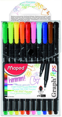 Maped Graph'Peps Fineliner Pen(Pack of 10, Ink Color - Multicolor)