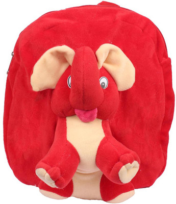 

Aliado Faux Fur Red Coloured Zipper Backpack P107V694 School Bag(Red, 5 inch)