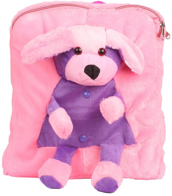 

Aliado Faux Fur Pink Coloured Zipper Backpack P103V694 School Bag(Pink, 5 inch)