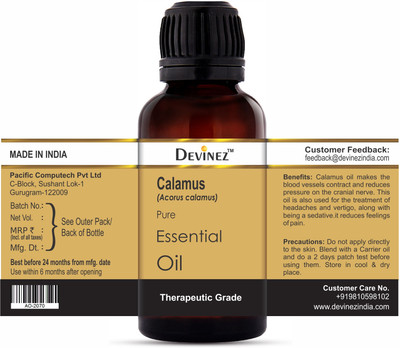 

Devinez Calamus Essential Oil, 100% Pure, Natural & Undiluted, 30-2070(30 ml)