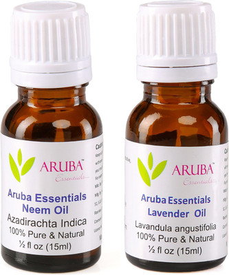 

Aruba Essentials Neem Oil & Lavender Oil 100% Undiluted Combo of 15 ml each(30 ml)