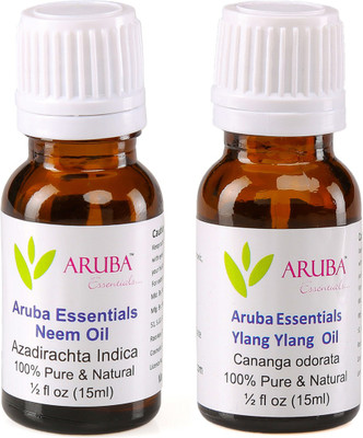 

Aruba Essentials Neem Oil & Ylang Ylang Oil 100% Undiluted Combo of 15 ml each(30 ml)