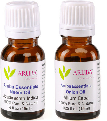 

Aruba Essentials Neem Oil & Onion Oil 100% Undiluted Combo of 15 ml each(30 ml)