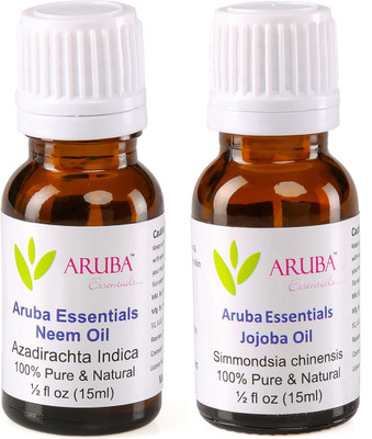 

Aruba Essentials Neem Oil & Jojoba Oil 100% Undiluted Combo of 15 ml each(30 ml)