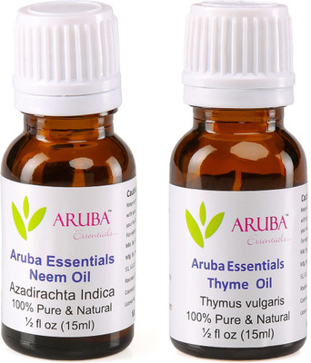 

Aruba Essentials Neem Oil & Thyme Oil 100% Undiluted Combo of 15 ml each(30 ml)