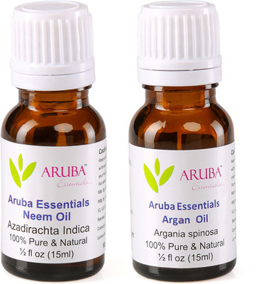 

Aruba Essentials Neem Oil & Argan Oil 100% Undiluted Combo of 15 ml each(30 ml)