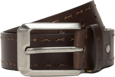 

U.S. Polo Assn Men Brown Genuine Leather Belt, Dark brown