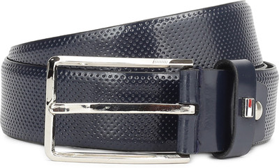 Tommy Hilfiger Men Blue Genuine Leather Belt, Navy