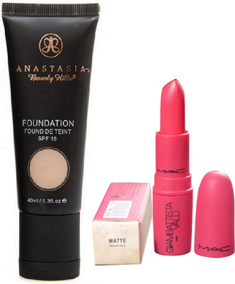 

anastasia Beverly Vills Foundation Fond De Teint SPF 15 With Giambattista Valli Matte Finish Vegas Volt lipstick(Set of 2)