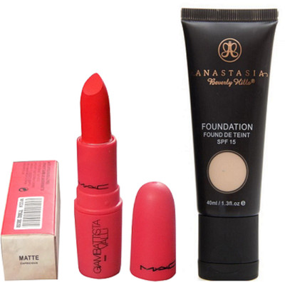 

anastasia Beverly Vills Foundation Fond De Teint SPF 15 With Giambattista Valli Caprious Matte Finish lipstick(Set of 2)