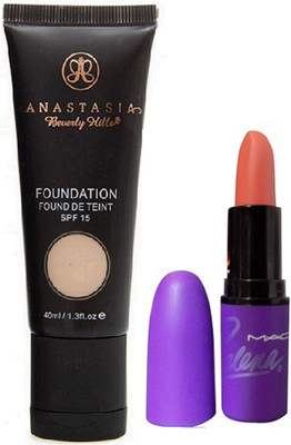 

anastasia Beverly Vills Foundation Fond De Teint SPF 15,Matte Finish selena lipstick(Set of 2)