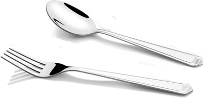 KOKO Jazz 12 pcs stainless set cutlery set [ Content : 6 pcs Dinner Spoon and 6 pcs Dinner fork ] Stainless Steel Cutlery Set(Pack of 12)