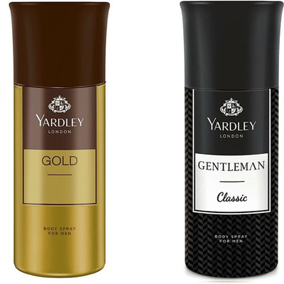 

Yardley London GOLD AND GENTLEMAN CLASSIC Deodorant Spray - For Men(300 ml, Pack of 2)