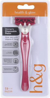 

HEALTH AND GLOW Women's Disposable Razor Aloe vera with Vitamin E Strip Disposable Razor(Pack of 1)