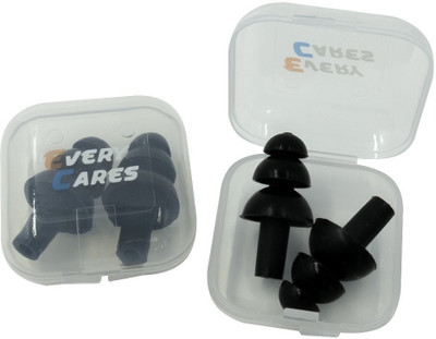 

QUINERGYS Â® Ebony - Ear Plugs Silicone Swimming for Ear Infection, Block Water, Waterproof Earplugsl, Aqua Block, earplugs with Case Ear Plug & Nose Clip(Blue)