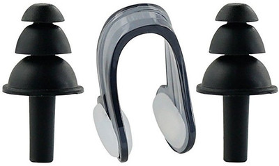 

QUINERGYS ™ Charleston - Reusable Hearing Protection Earplugs & Swim Nose Clip For Sleeping, Swimming, Traveling,Meditation Ear Plug & Nose Clip(Black)