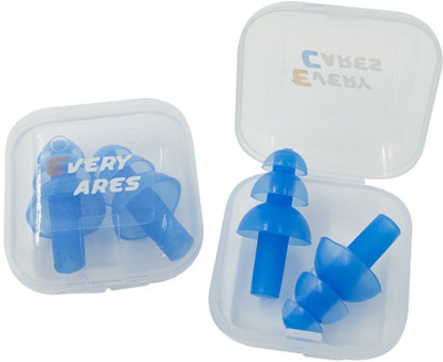 

QUINERGYS Â® Electric blue - Silicone Earplugs Swimmers Soft Flexible Ear Plugs for Swimming or Sleeping Ear Plug & Nose Clip(Blue)