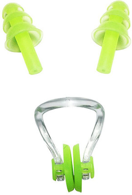 

QUINERGYS ® Parrot Green - Medical Grade Soft Silicone Swimming Nose Clip and Ear Plugs Set for Adults & Kids - Against the Water in Sea or Swimming Pool Ear Plug & Nose Clip(Green)