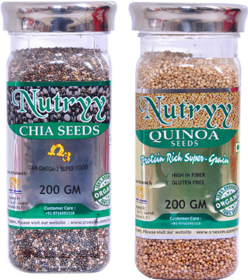 NUTRYY Chia Seeds, Quinoa Seeds(400 g, Pack of 2)