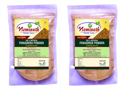 

Neminath Herbal Care 100% Natural Fenugreek Seeds (Trigonella Foenum Greacum) Powder For Long Hairs Naturally (Pack Of 2) (200 Grams)(200 g)