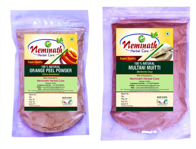 

Neminath Herbal Care 100% Natural Orange Peel (Citrus Aurantium) Multani Mitti (Fullers Earth) Powder For Naturally Glowing Skin (Pack Of 2) (200 Grams)(200 g)