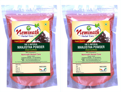 

Neminath Herbal Care 100% Natural Manjistha Root (Rubia Cordifolia) Powder As Hair Colorant Naturally Pack Of 2 (200 Grams)(200 g)