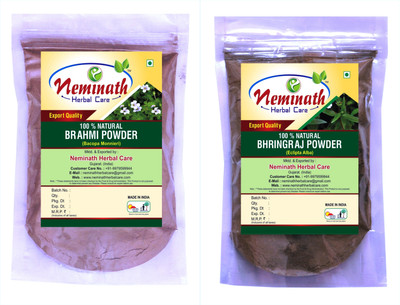 

Neminath Herbal Care 100% Natural Brahmi Leaves (Bacopa Monnieri) Bhringraj Leaves (Eclipta Alba) Powder For Complete Hair Care Naturally (Pack Of 2) (200 Grams)(200 g)
