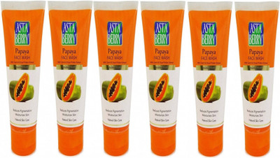 

Astaberry Papaya Face wash 100ml(With Carrot & Soya Protein Extract) Pack of 6 Face Wash(600 ml)