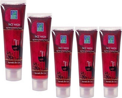 

Astaberry Wine Face wash 60ml(Age Defying Hydrating cleanser) Pack of 5 Face Wash(300 ml)