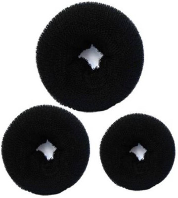 

Sam's Stylist Hair Donut Small Medium & Large Bun Maker Hair Accessory Set(Black)