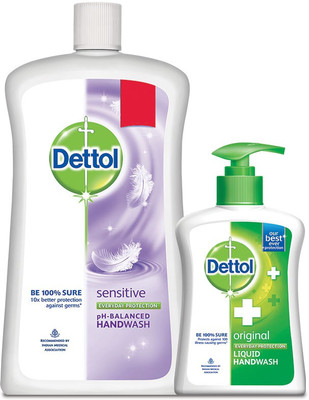 

Dettol Liquid Soap Jar Sensitive +Dettol(1100 ml, Bottle, Pack of 2)