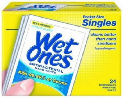 

Wet Ones Wipes, Hands & Face, Antibacterial, Citrus Scent, Singles, 24 ct.(113 ml, Pouch)