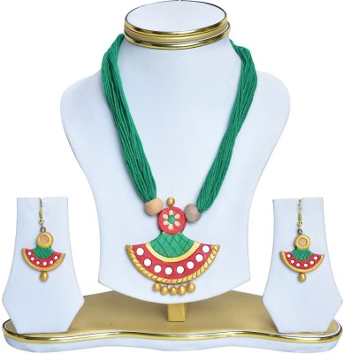 Rai Collection Terracotta Green Jewellery Set(Pack of 1)