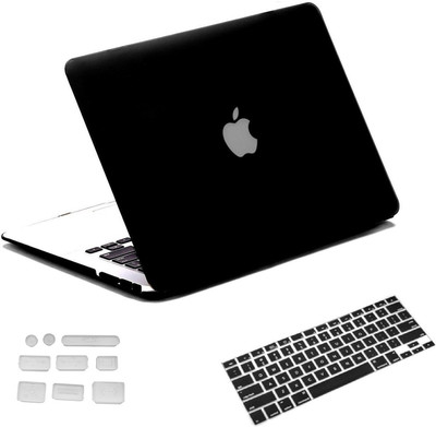 

Midkart Smooth Matte Jet Black Case Model A1706 / A1708 With Logo Cut, Silicon Keyboard & Dust Plugs Hard Shell Rubberized Finish Cover Combo Set(Black)