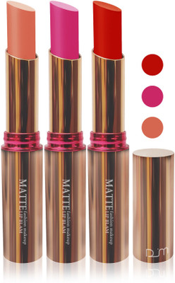 

Femina09 velvet matte lady blam Enriched with Vitamin E lipstick women fashion color cosmetics makeup combo set of 3(red d pink skin brown, 15 g)