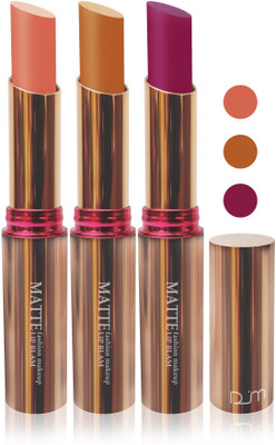 

Femina09 velvet matte lady blam Enriched with Vitamin E lipstick women fashion color cosmetics makeup combo set of 3(purple skin brown l brown, 15 g)
