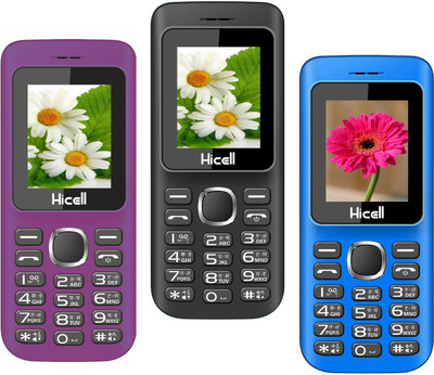 

Hicell C5 Pack of Three Mobiles(Voilet$Black&Black$Red&Navy Blue$Black)