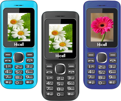 

Hicell C5 Pack of Three Mobiles(Blue$Black&Black$Red&Dark Blue$Black)