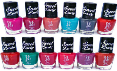 

Sweet Lady Nail Polish Nail Paint Kit Multi color shade Matt Finish X4B( Set Of 12 Combo) Multicolor(Pack of 12)