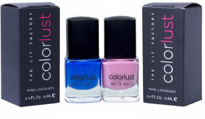 

Colorlust Matte Nails Pink Frost & Blueberry Popping matte Blueberry popping matte, Pink Frost Matte(Pack of 2)