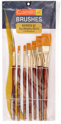 

Camlin Synthetic Gold Hair Flat Brushes (series 67)(Set of 7, Synthetic Gold)