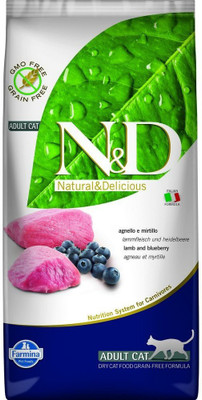 

Farmina Farmina N&D Grain Free Lamb and Blueberry Adult Cat Food, 5 kg Lamb, Berry 5 kg Dry Cat Food